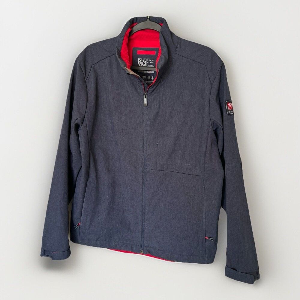 Chick Fil A Blue Team Style Oobe Employee Jacket Adult Size M Uniform Softshell